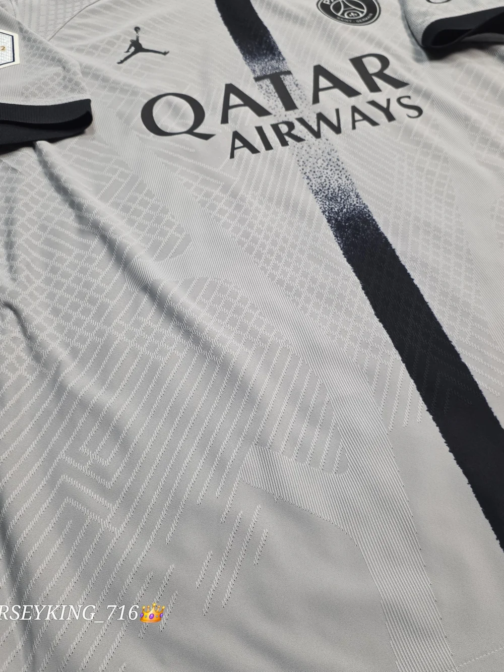 Jordan X PSG Neymar Jr #10 2022/2023 Authentic Away Gray Jersey New Ligue 1 Patc